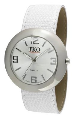 TKO ORLOGI TK616-SWT Silver-tone White Leather Slap