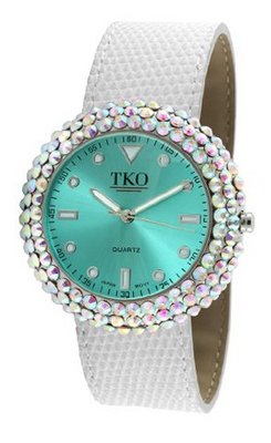 TKO ORLOGI TK618-TW Turquoise White Crystal Leather Slap