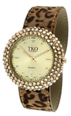 TKO ORLOGI TK618LP Leather Leopard Crystal Slap