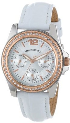 Tommy Bahama Swiss TB2143 Riviera Swarovski Crystal Bezel White Dial Multi-Function