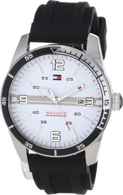 Tommy Hilfiger 1790919 Casual Sport 3-Hand Black Silicone Strap