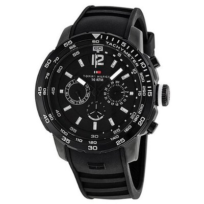 Tommy Hilfiger Marin Black Dial Black Rubber Sport 1790889