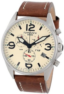 Torgoen Swiss T16103 "Aviation" Beige Dial and Leather Strap