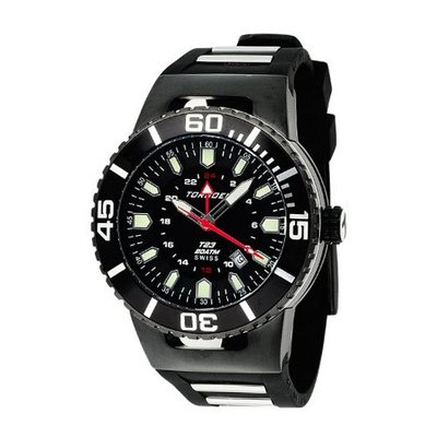 Torgoen Analog Quartz with Black Dial and Rubber Strap - T23305