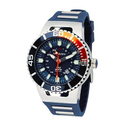 Torgoen Analog Quartz with Blue Dial and Rubber Strap - T23303