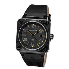 Torgoen Swiss Analogue T26107 with GMT, Phantom/Orange Dial and Black Italian Leather Strap