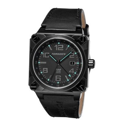 Torgoen Swiss Analogue T26108 with GMT, Phantom/Blue Dial and Black Italian Leather Strap