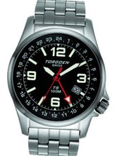 TORGOEN Swiss T05201 42mm Aviation with 24Hr Dual Time Zone (GMT) and Brushed Stainless Steel Bracelet