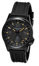 TORGOEN Swiss T05302 42mm Aviation with 24Hr Dual Time Zone (GMT) and Black PU Strap