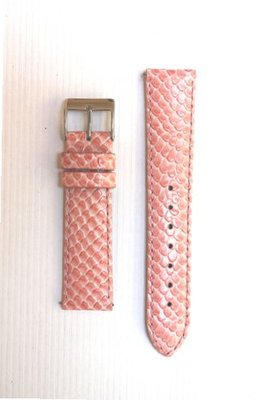 18mm Pink Snakeskin Leather with Quick-Release Pins for Michele Style