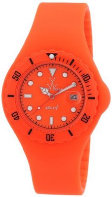 Toy Jelly JY03OR Orange Silicone Strap Plasteramic Case Date Display Interchangeable Strap
