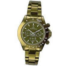 uToy Watch TOY WATCH METALLIC CHRONO 41mm Olive Green Aluminum Chronograph Bracelet ME14OL 