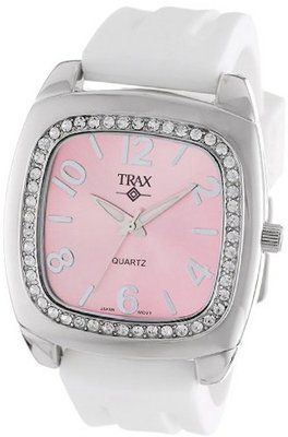 Trax TR1740-PW Malibu Fun White Rubber Pink Dial Crystal