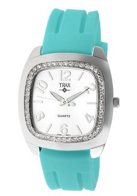 Trax TR1740-WTQ Malibu Fun Turquoise Rubber White Dial Crystal