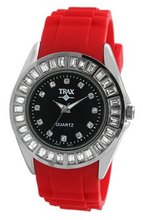 Trax TR3925-BR Rox Red Rubber Black Dial Crystal Bezel