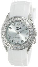 Trax TR3925-WT Rox White Rubber Silver Dial Crystal Bezel