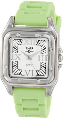 Trax TR5132-WMT Posh Square Mint Rubber White Dial