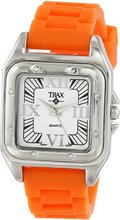 Trax TR5132-WO Posh Square Orange Rubber White Dial