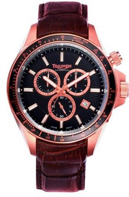 Triumph 3047-04 Motorcycles Rose Gold Brown Chronograph