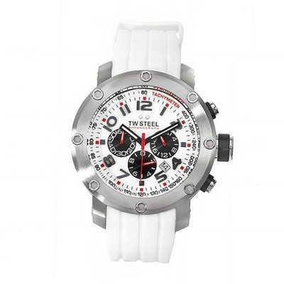 TW Steel TW122 Grandeur Tech White Rubber Chronograph Dial