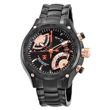 TX T3C163 650 Flyback Chrono Dual Time Black Dial Black Ion-Plated Stainless Steel