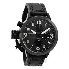 U-Boat Black Dial Black Leather and Rubber Strap UB7116