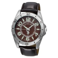 U.S. Polo Assn. Classic USC50003 Analogue Brown Dial Leather Strap