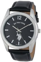 U.S. Polo Assn. Classic USC50005 Analogue Black Dial Leather Strap
