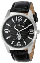 U.S. Polo Assn. Classic USC50010 Analogue Black Dial Leather Strap