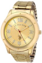 U.S. Polo Assn. Classic USC80014 Oversized Bezel Gold Dial Expansion