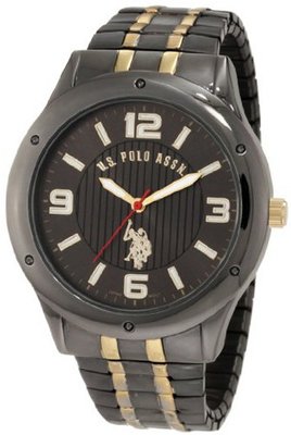 U.S. Polo Assn. Classic USC80193 Horseman Round Case Gun-metal/Gold-tone Expansion