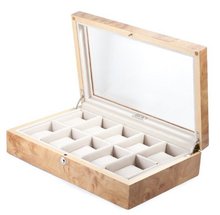 Axis Luxury 10 Storage Case Display Box Burl Wood