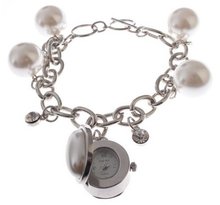 Louifrey Quartz Charm Peek-a-boo Pearl Crystal Look Ladies Bracelet