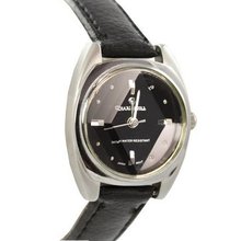 Charlie Jill  in Black Dial Black Leather Strap, Perfect Gift Idea