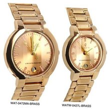 uUnico Tech Charlie Jill Elegant in Brass Color Dial Brass Color Stainless Steel Bracelet in Gift Set, One & One 