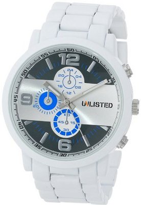 UNLISTED WATCHES UL1236 City Streets White Case White Bracelet Blue Details