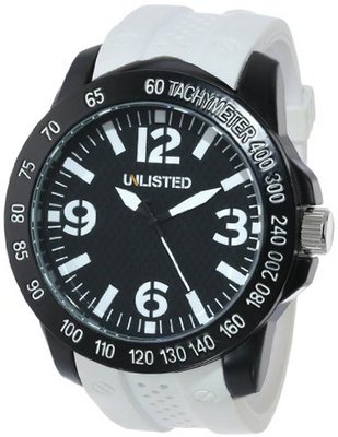 UNLISTED WATCHES UL1240 City Streets Round Black Case Dial White Details and Strap