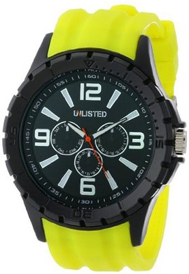 UNLISTED WATCHES UL1242 City Streets Round Black Case Dial Green Details and Strap