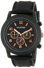 UNLISTED WATCHES UL1273 City Streets Black Dial Black Knurled Bezel Black Strap