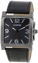 UNLISTED WATCHES UL5130 City Streets Black Rectangle Case and Dial Black Strap