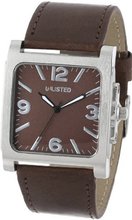 UNLISTED WATCHES UL5131 City Streets Silver Rectangle Case and Brown Dial Strap