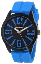 UNLISTED WATCHES UL5158KCP City Streets Round Analog Black Dial Blue Details and Strap