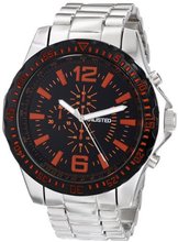 UNLISTED WATCHES UL5170KCP City Streets Silver Case Black Dial, Black Bezel Red Details Silver Bracelet