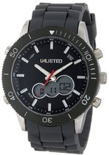 uUnlisted Watches UNLISTED WATCHES UL1194 City Streets Round Silver Case Black Dial, Bezel, Strap 