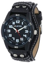 uUnlisted Watches UNLISTED WATCHES UL1256 City Streets Triple Black Analog Biker Strap 