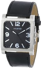 uUnlisted Watches UNLISTED WATCHES UL5132 City Streets Silver Rectangle Case and Black Dial Strap 