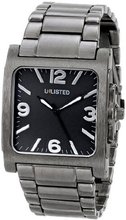 uUnlisted Watches UNLISTED WATCHES UL5133 City Streets Triple Black Rectangle Case Dial Bracelet 