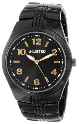 uUnlisted Watches UNLISTED WATCHES UL5137KCP City Streets Black Case Bracelet Black Dial Orange Details 