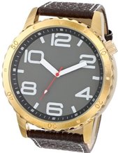 uUnlisted Watches UNLISTED WATCHES UL5174 City Streets Round Gold Case Black Dial Strap 