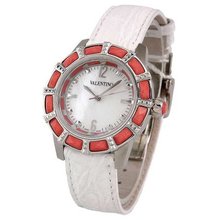 VALENTINO EDEN Swiss All Stainless Steel & Coral Mother Pearl Dial Crocodile Strap V54SBQ99701 S001